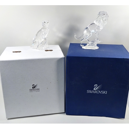 429 - A Swarovski crystal Lion and Cheetah (2)