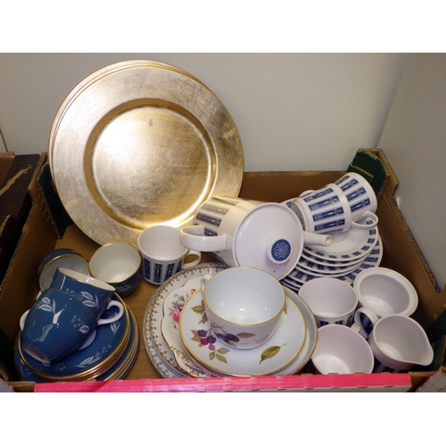 237 - Four boxes of misc ceramics to include Royal Doulton, Noritake, Taylor & Kent etc (4)