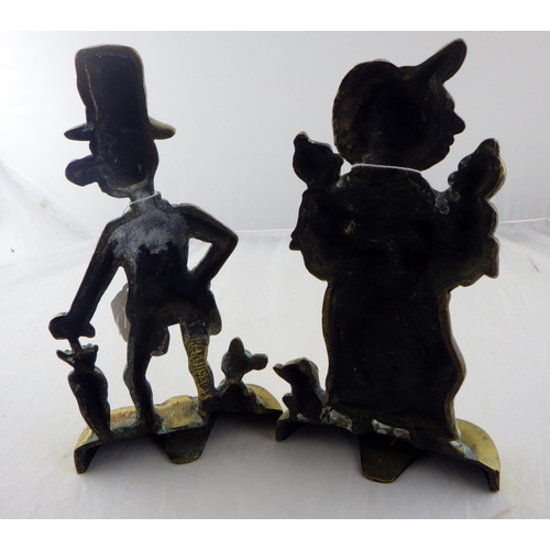 244 - A pair of brass door stops, Mr & Mrs Ally Sloper 28 & 27cm tall