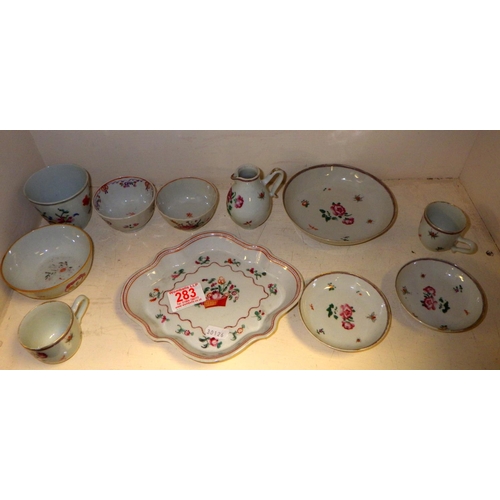 283 - A group of floral tea bowls etc