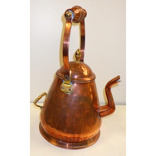 319 - A 19thC copper kettle together with a further copper hot water pot