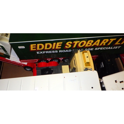 351 - Various toy lorries incl Eddie Stobart interest.  a/f.