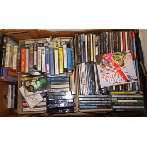 382 - Three boxes of misc Cds & cassettes (3)