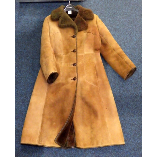 396 - Three ladies sheep skin coats  sizes 34