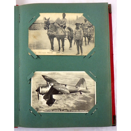 406 - An album containing a collection of First World War British military interest postcards.