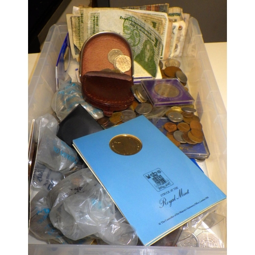 409 - A qty of misc coinage, notes etc