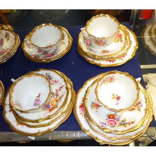 410 - A group of Hammersley Dresden Sprays tea ware, chip to leaf dish