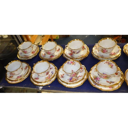 410 - A group of Hammersley Dresden Sprays tea ware, chip to leaf dish