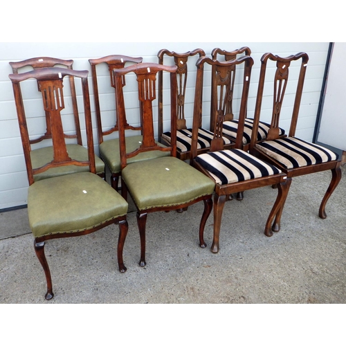 631 - Two sets of four Edwardian salon dining chairs (8)