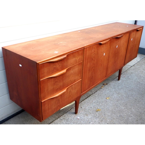 673 - A 1970's teak sideboard, A.H McIntosh & Co, Kirkaldy, 202cm long, marks