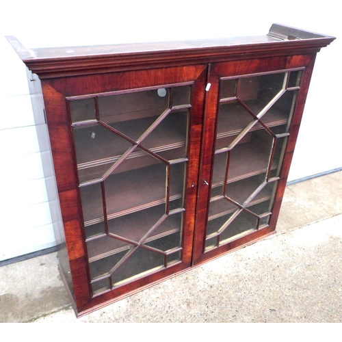 680 - A 19th cen mahogany bookcase top, 113cm wide