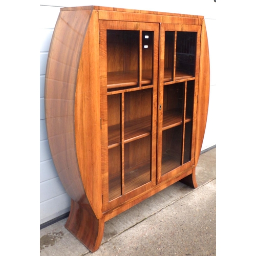 681 - A 1930's walnut China cabinet, 107cm wide