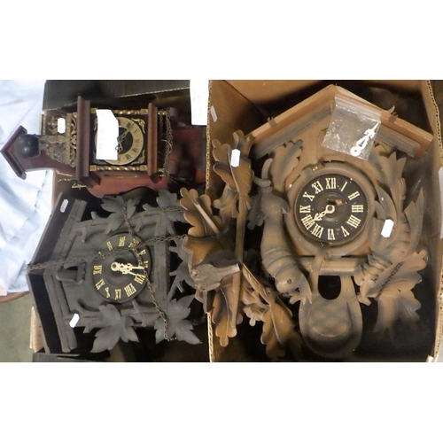 781 - Two black forest style wall clocks together with a Dutch wall clock AF (3)