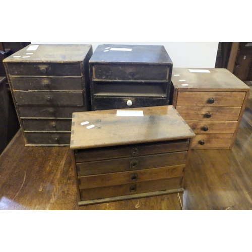 788 - Four table top chests AF missing drawers two containing watch parts (4)