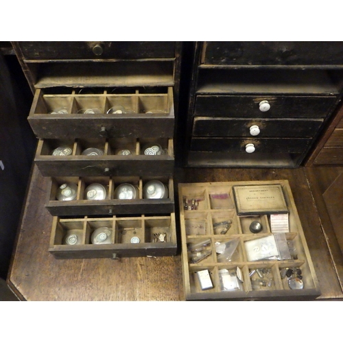 788 - Four table top chests AF missing drawers two containing watch parts (4)