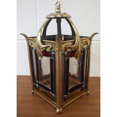 795 - A brass hall lantern