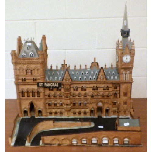 808 - A match stick built model of St Pancras station, a/f