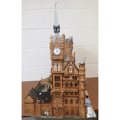 808 - A match stick built model of St Pancras station, a/f