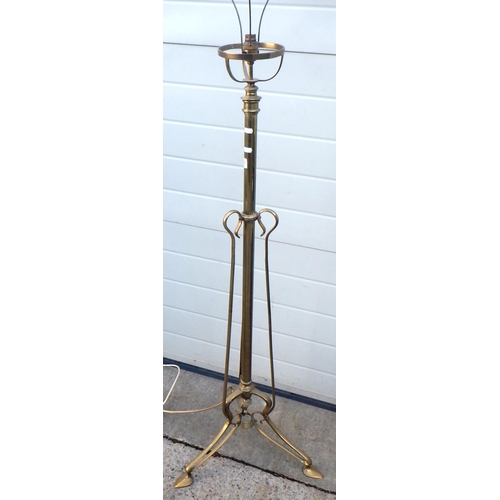 824 - A brass Art Nouveau standard lamp