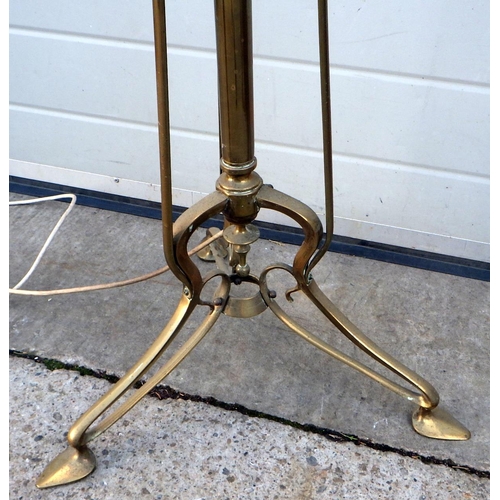 824 - A brass Art Nouveau standard lamp