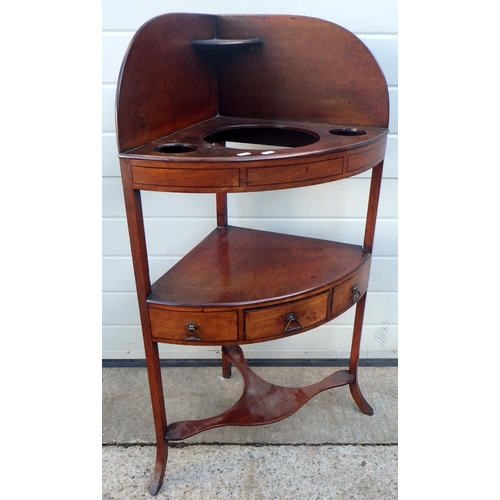 826 - A 19thC mahogany corner bowlstand