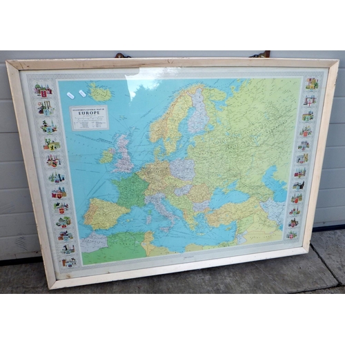 830 - A framed map of Europe