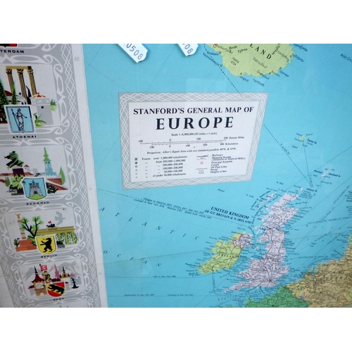 830 - A framed map of Europe