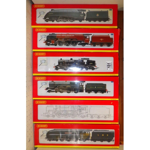 101 - Six Hornby boxed Locos etc 
All models have been out of the boxes and used, sold as seen AF