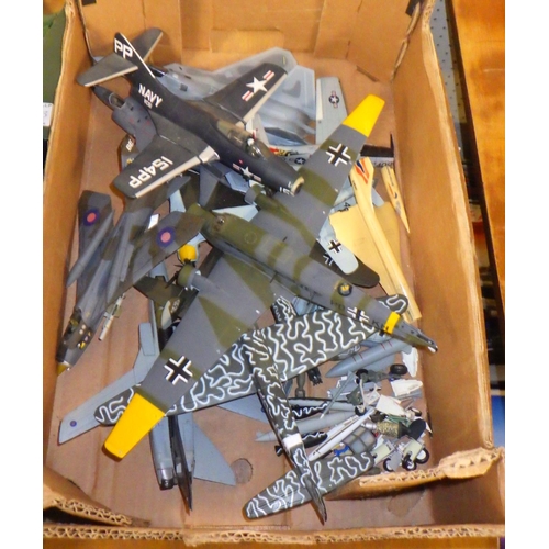 125 - Three boxes of Military aircraft models, Corgi etc
All models have used, sold as seen AF MISIING PAR... 