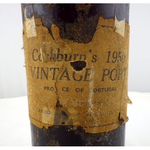 21 - Cockburn's 1950 Vintage Port, a single bottle, label worn, wax seal largely present, approx 0.75lt. ... 