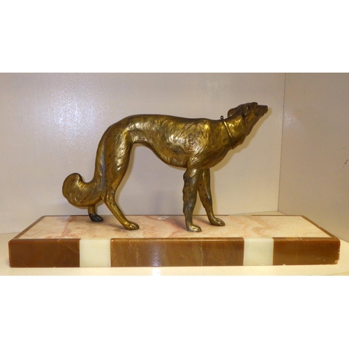 309 - A large cast spelter figure of a Greyhound