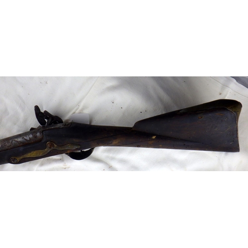 259 - Two India Trade type flintlock guns. Decorative use only.  A/F