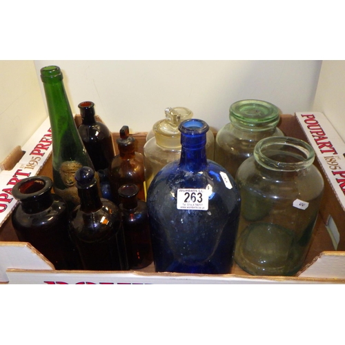 263 - A group of various vintage glass bottles