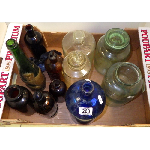 263 - A group of various vintage glass bottles