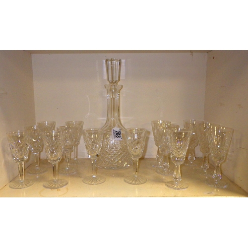 268 - A Waterford crystal Decanter, set of six & eight glasses