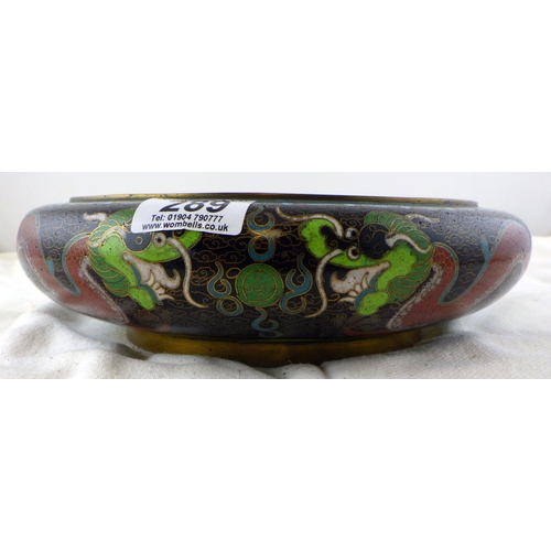 289 - An oriental bronze Cloisonne bowl