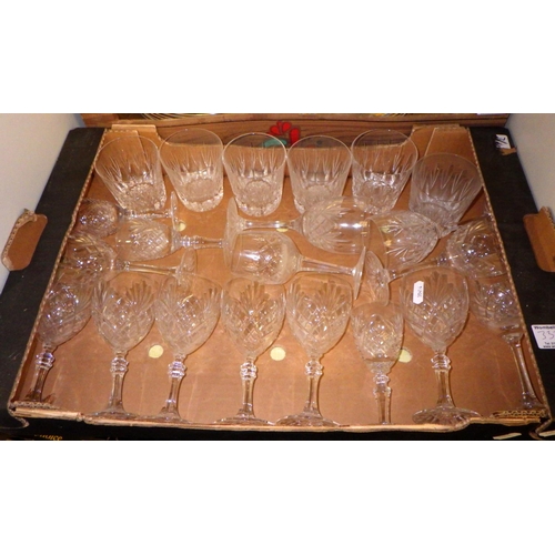 333 - A qty of Minton Grasmere table ware together with various wine glasses etc