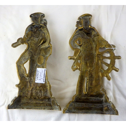 341 - A pair of Britains Pride brass door stops