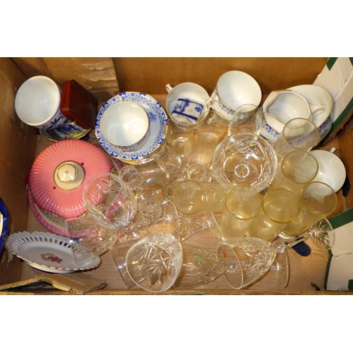 350 - Four boxes of various tea ware, dinner wares, glass etc (4)