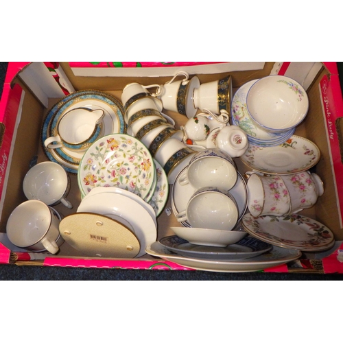 350 - Four boxes of various tea ware, dinner wares, glass etc (4)