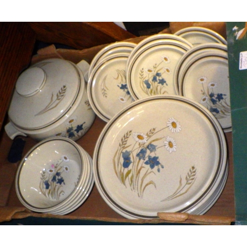 350 - Four boxes of various tea ware, dinner wares, glass etc (4)