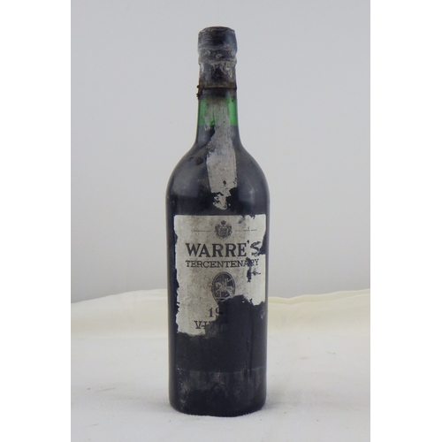 47 - Warre's Tercentenary Vintage Port, date partially absent, a single bottle, 0.75lt.   Ex. the wine ce... 