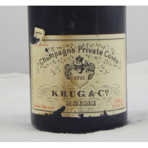 53 - Krug & Co Champagne Private Cuvee 1955 Extra Sec, a single standard bottle.   Ex. the wine cellar of... 