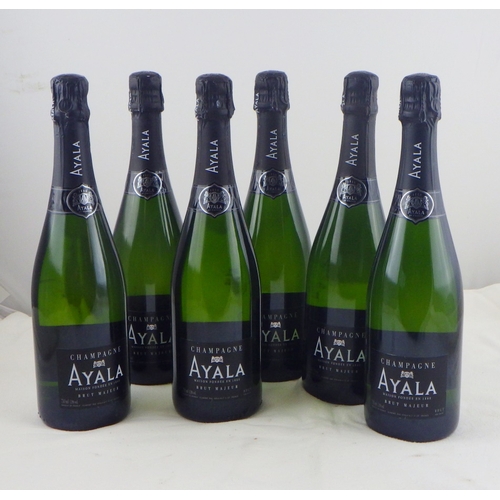 58 - Champagne Ayala Brut Majeur, six 0.75lt bottles.   Ex. the wine cellar of a gentleman.