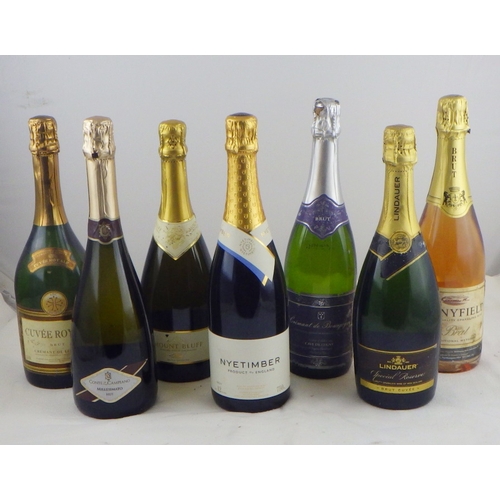 59 - Nyetimber Sparkling Wine, a single bottle 0.75lt; a Stonyfield Brut sparkling wine, a single bottle ... 