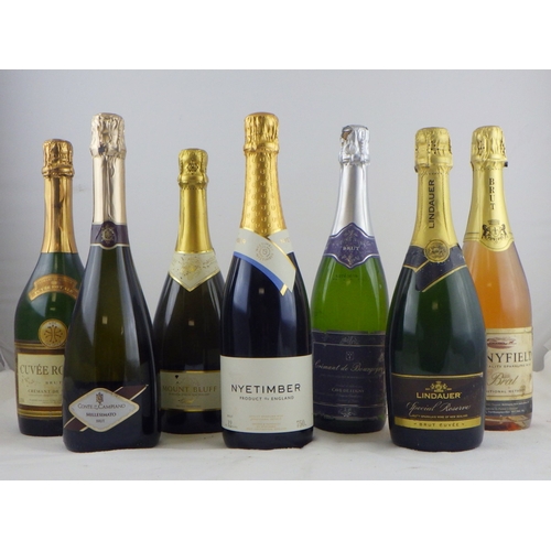 59 - Nyetimber Sparkling Wine, a single bottle 0.75lt; a Stonyfield Brut sparkling wine, a single bottle ... 