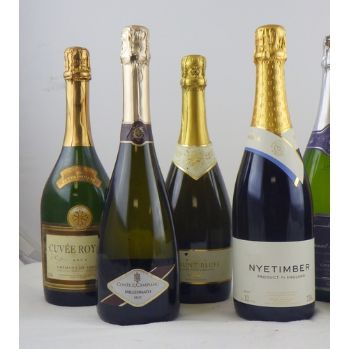 59 - Nyetimber Sparkling Wine, a single bottle 0.75lt; a Stonyfield Brut sparkling wine, a single bottle ... 