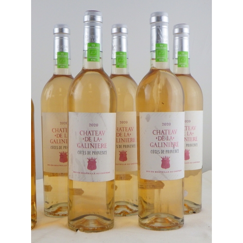 70 - Chateau De La Galiniere - Cotes De Provence - 2020, five 0.75lt bottles; three other bottles.  (8)  ... 