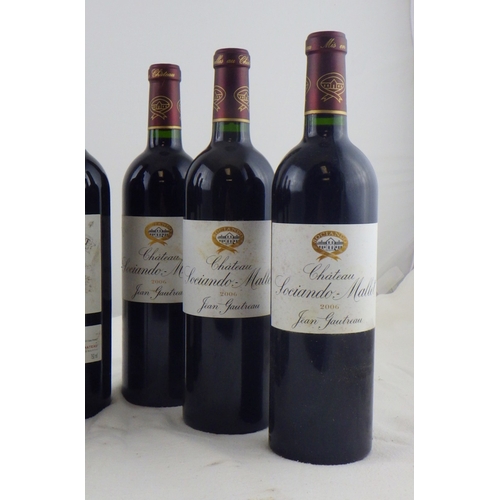 75 - Jean Gautreau - Chateau Sociando-Mallet - 2006, three 0.75lt bottles; Les Tours De Beaumont 2016, tw... 