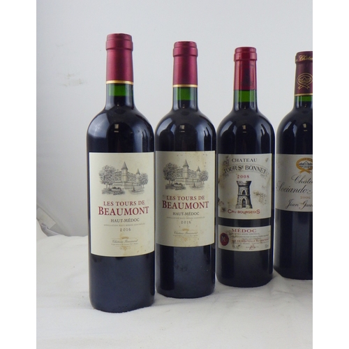 75 - Jean Gautreau - Chateau Sociando-Mallet - 2006, three 0.75lt bottles; Les Tours De Beaumont 2016, tw... 